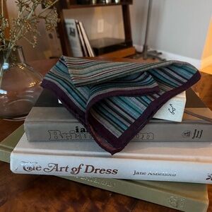 Eton Striped Wool Pocket Square